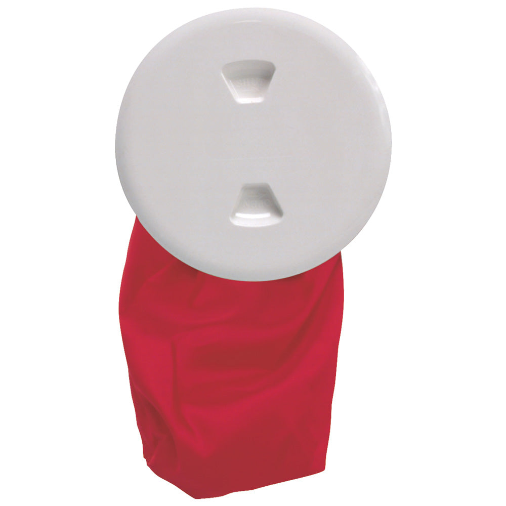 Beckson 5" Stow-Away Deck Plate - White with 12" Bag