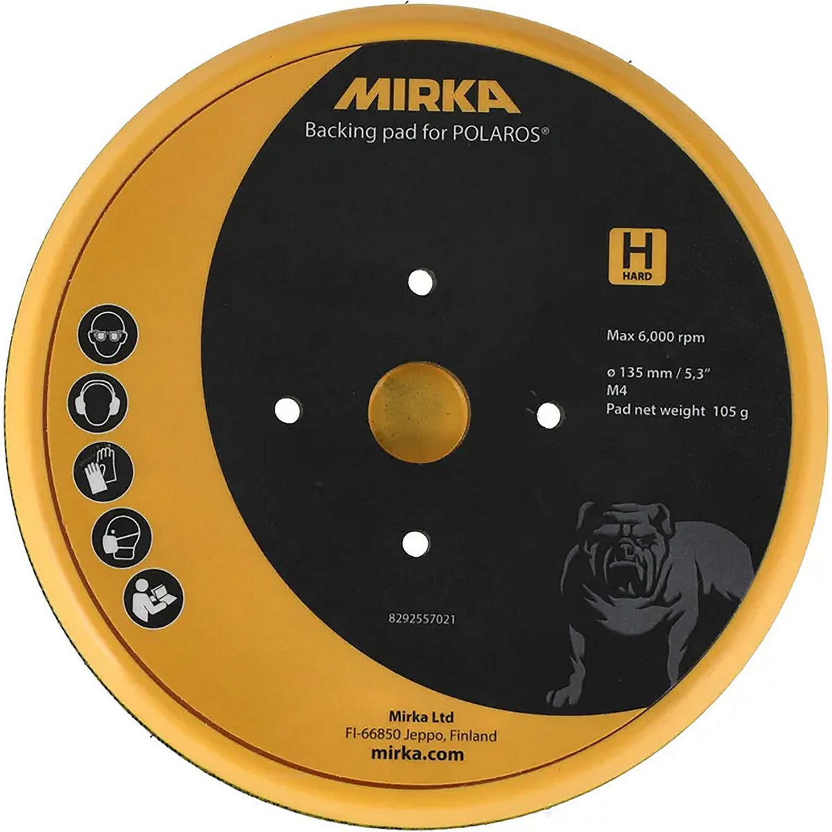 Mirka Backing Pad For Polaros, Hard, 5.3"