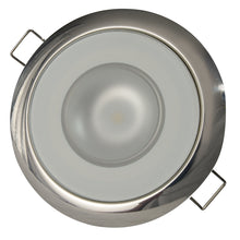 Lumitec Mirage - Flush Mount Down Light - Glass Finish/Polished SS - 4-Color Red/Blue/Purple Non Dimming with White Dimming