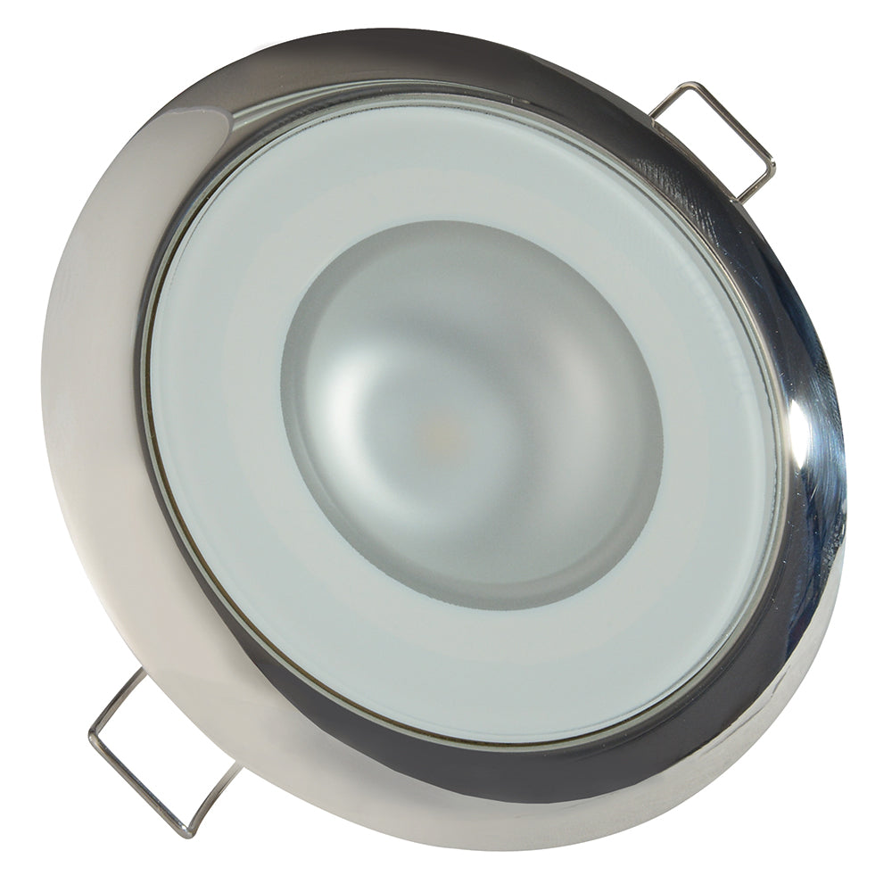 Lumitec Mirage - Flush Mount Down Light - Glass Finish/Polished SS - 4-Color Red/Blue/Purple Non Dimming with White Dimming