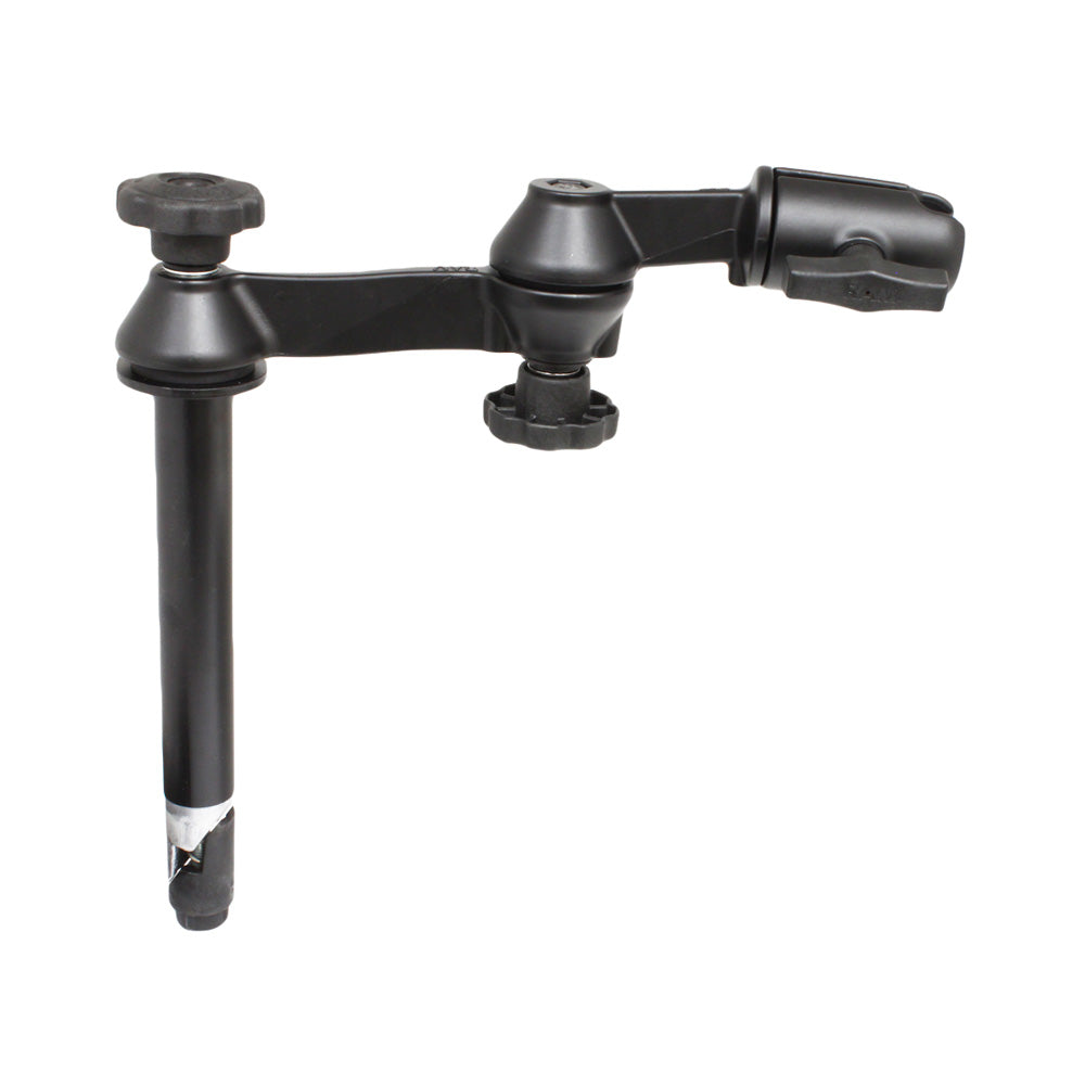 RAM Mount Double Swing Arm with 8" Male Tele-Pole - No Ball Base
