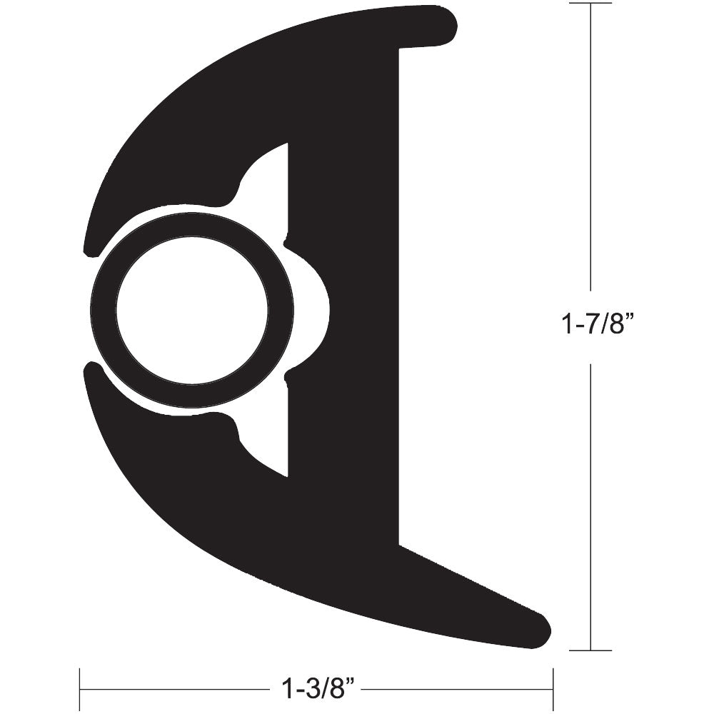 TACO Flex Vinyl Rub Rail Kit - Black with Black Insert - 50' - 1-7/8" X 1-3/8"