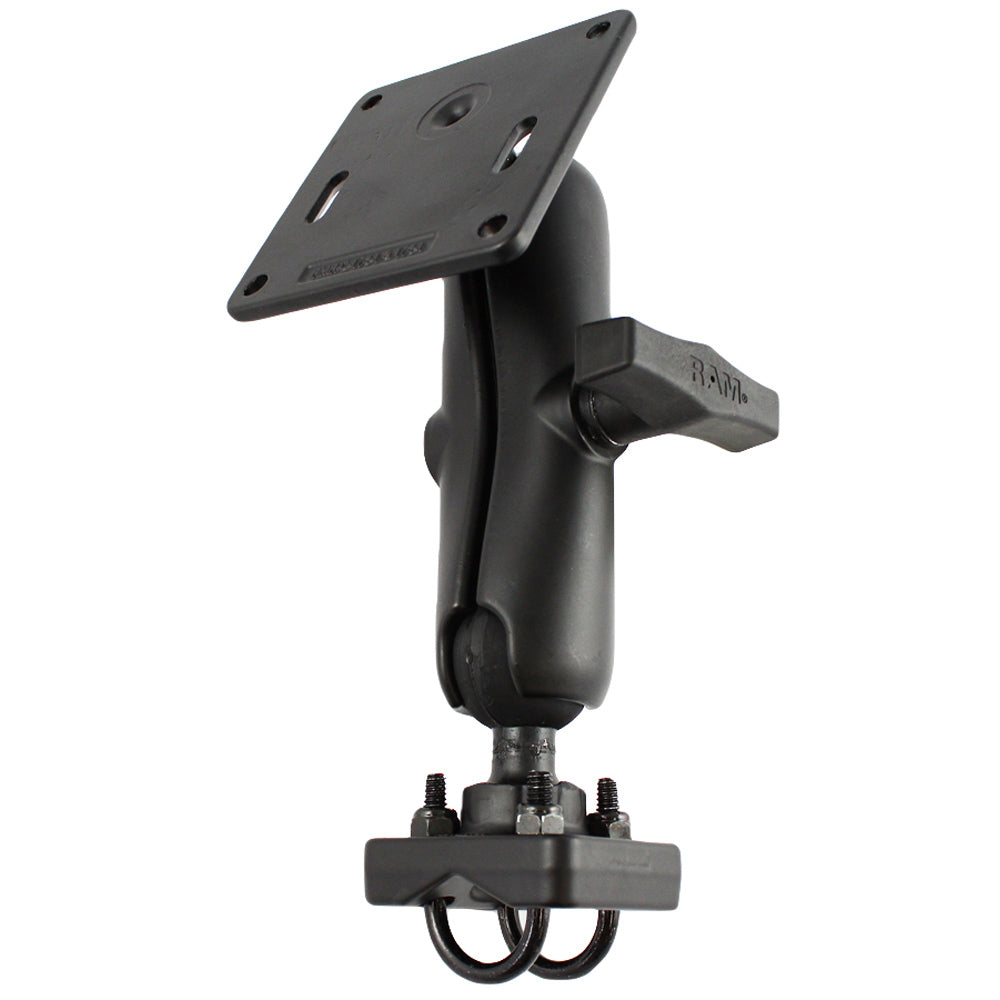 RAM Mount 1.5" Rail Mount with Double U-Bolt Bases & 3.625" Square Base