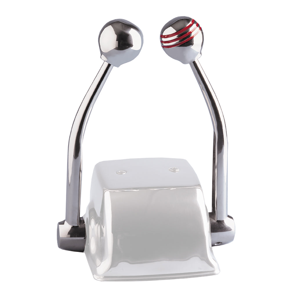 Schmitt Marine Standard Control Arm Set with Red Throttle Knob & Plain Shift Knob - Includes Arms & Knobs Only