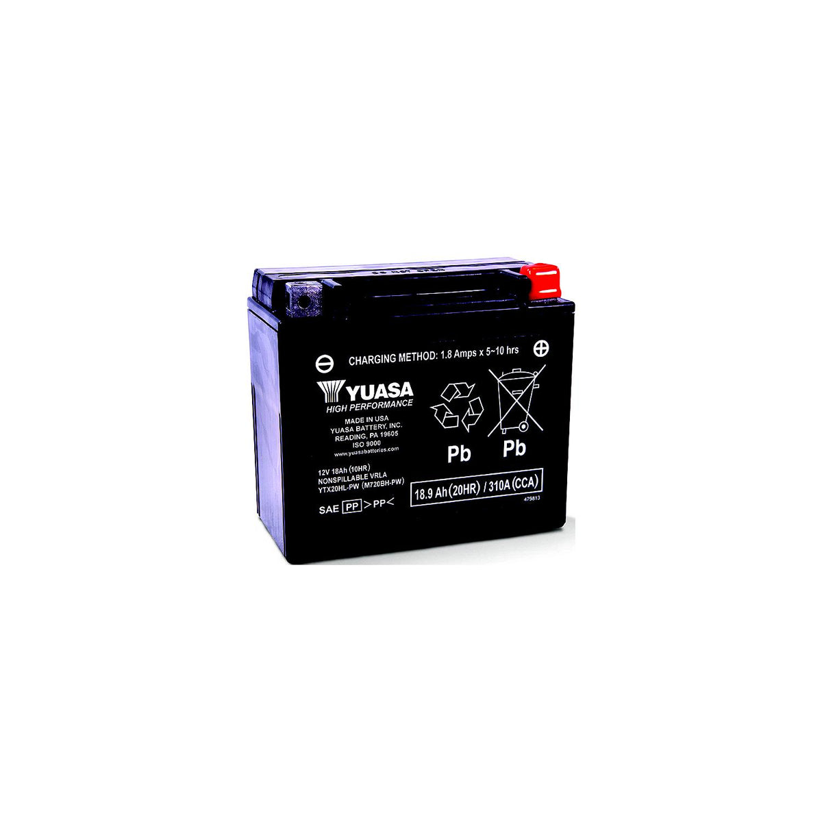 Yuasa High Performance, Factory Activated Maintenance Free Battery YUAM727ZS