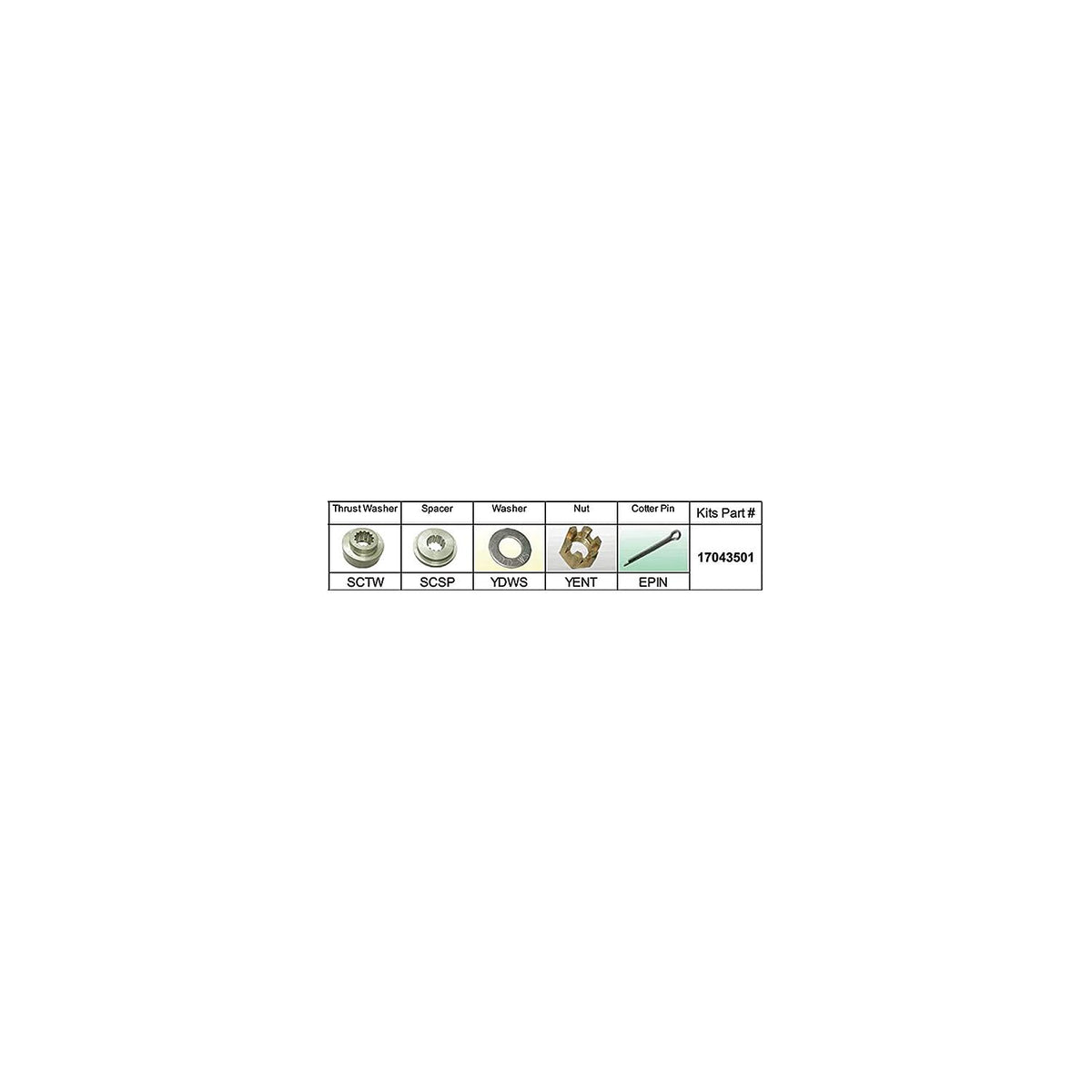 Solas 17043501 Fixed Hub Prop Hardware Kit - Suzuki, Type C