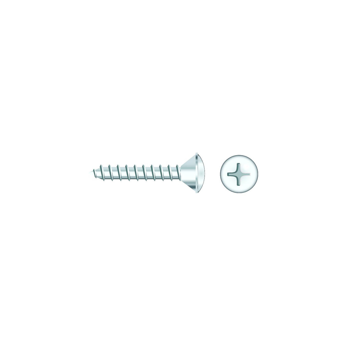 Seachoice Chrome Plated SS Phillips Tapping Screw - Oval Head, #10 x 2"