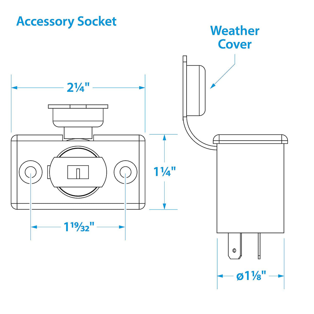 Seachoice Accessory Plug and Socket, 12V Spotlight