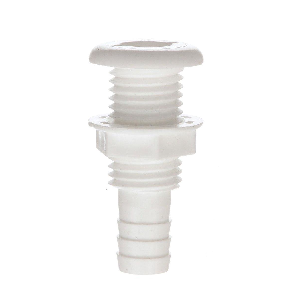 Seachoice Thru-Hull Connector with Broad Flange, Fits 3/4 In. ID Hose, 1-1/4 In. Max Hull