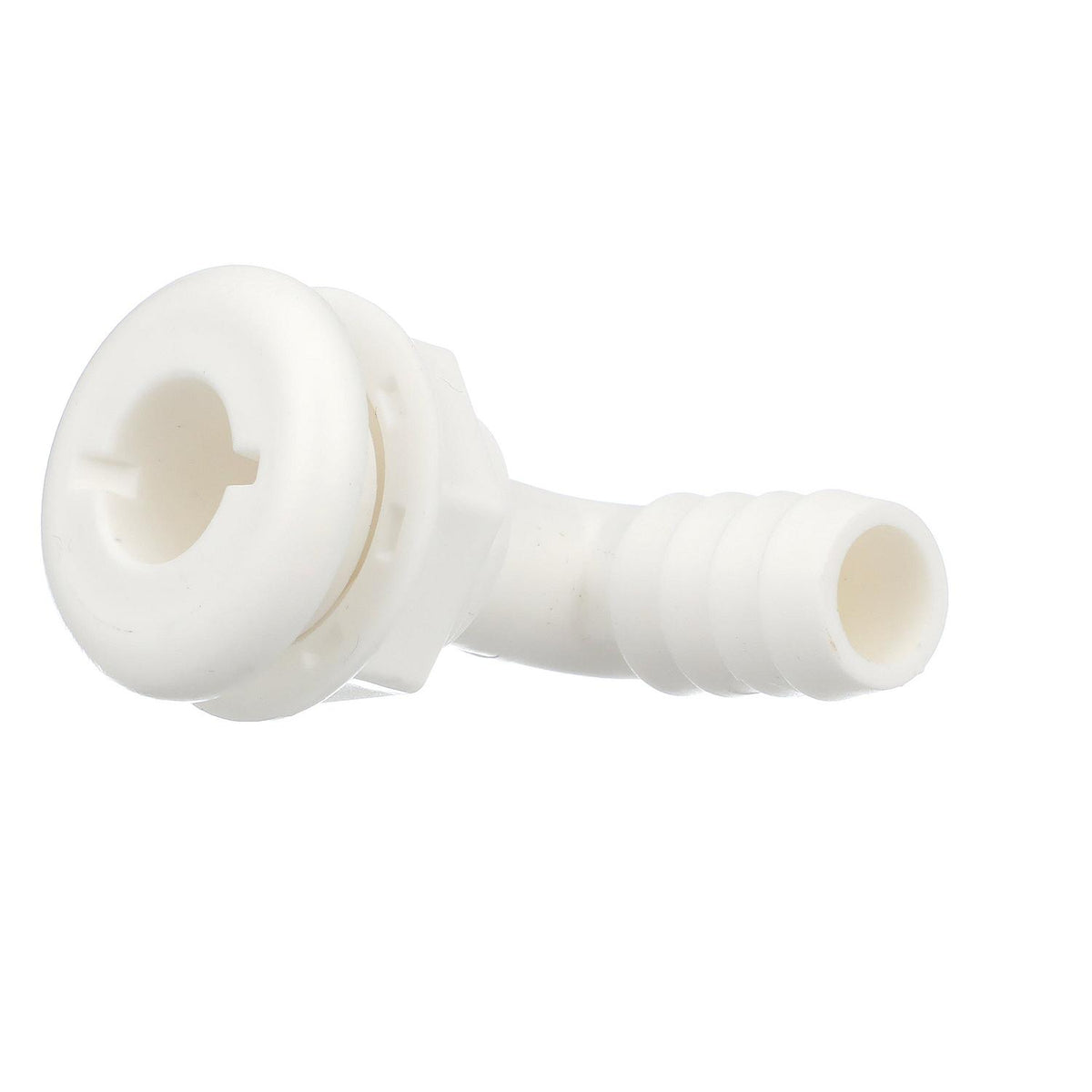 Seachoice 90-Degree Angled Thru-Hull Connector, White Finish, 0.75 in.