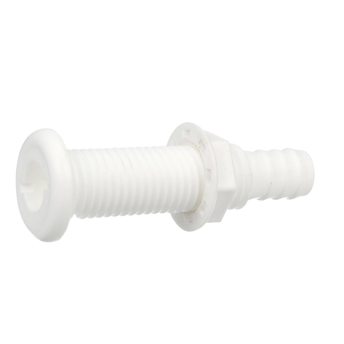 Seachoice Polypropylene Extra Long Thru-Hull Connector for 3/4 in. ID Hose, White Finish