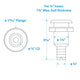 Seachoice Covered Thru-Hull Fitting with Stainless-Steel Flange, Fits 3/4 In. ID Hose