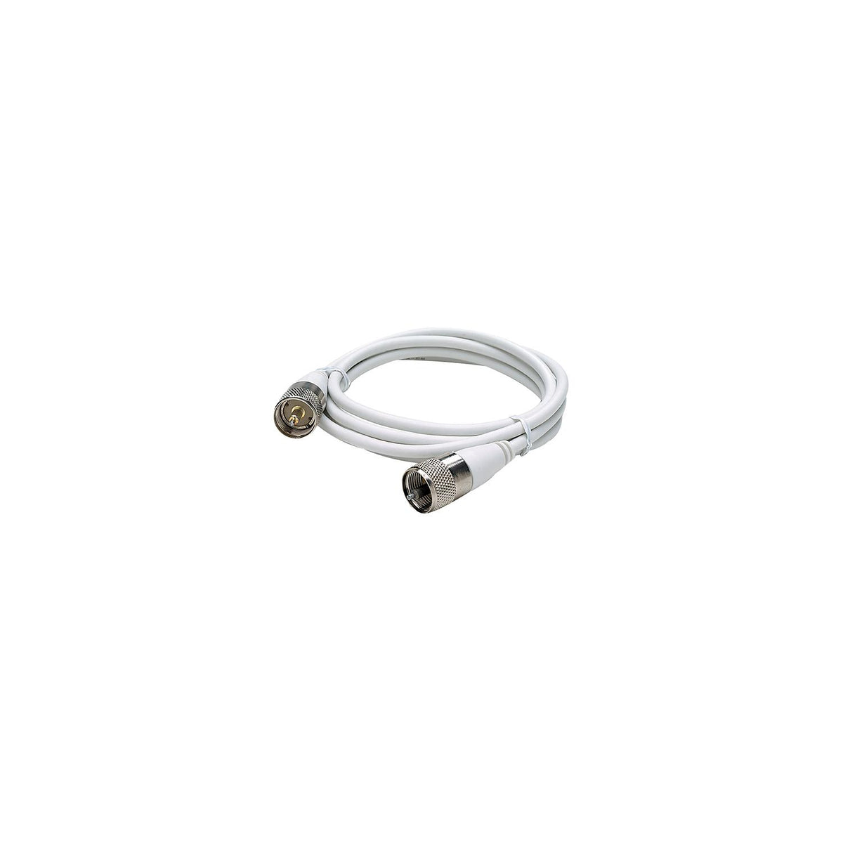 Seachoice 10' RG58U White Coaxial Antenna Cable Assembly, Includes PL259 Fittings on Both Ends
