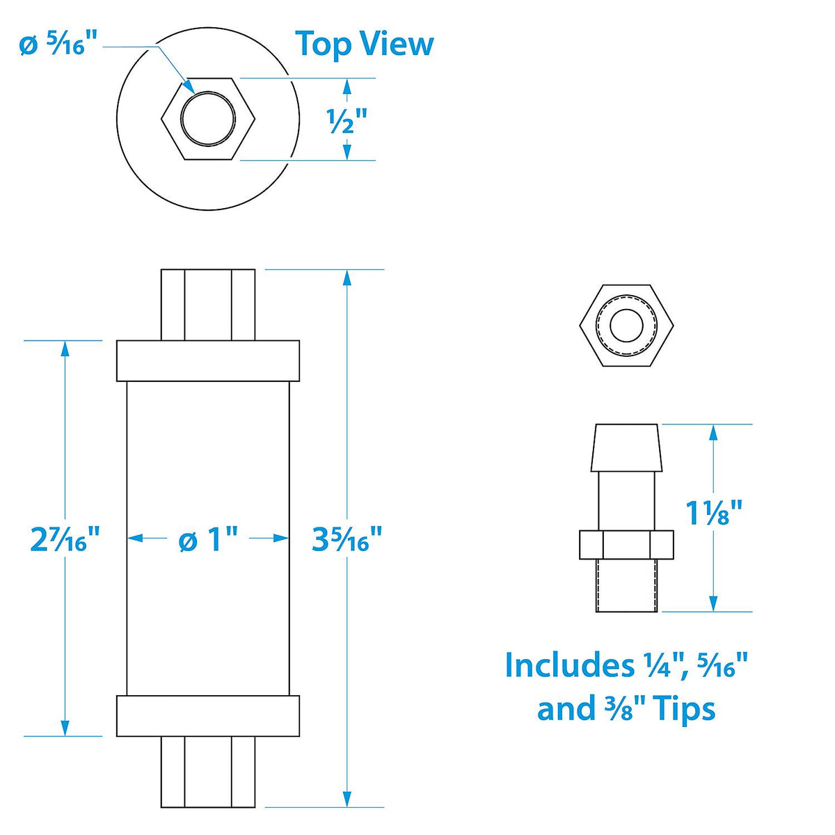 Seachoice in-Line Fuel Filter, Clear Body, Universal Fit
