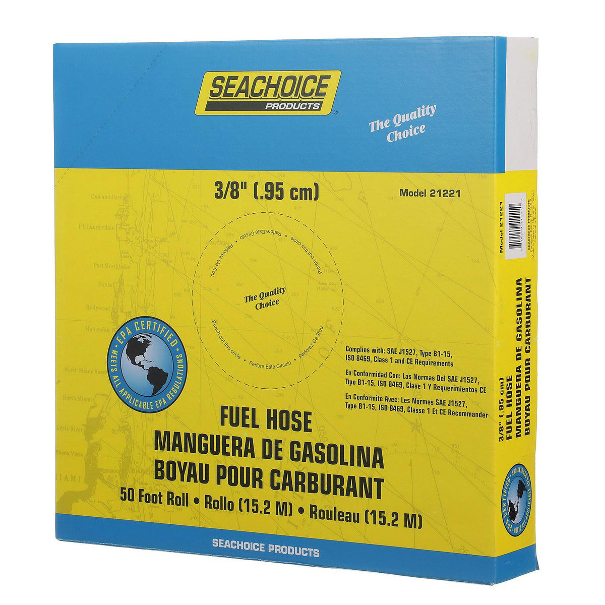 Seachoice Fuel Hose EPA Compliant, For Repair and Replacement on Outboard Engines, Type B1-15 3150380