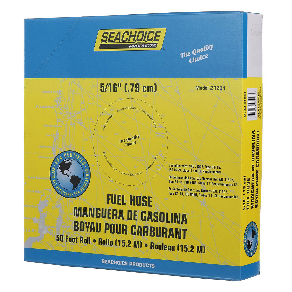 Seachoice Fuel Hose EPA Compliant, for Repair and Replacement on Outboard Engines, Type B1-15 3150560