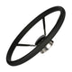 Seachoice 5-Spoke Destroyer Steering Wheel with Permanent Foam Grip, Stainless Steel, Black Center Cap