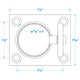 Seachoice Chrome-Plated Cast Brass Square Flush Hatch Ring Pull, 1-1/2 In. X 1-3/4 In.