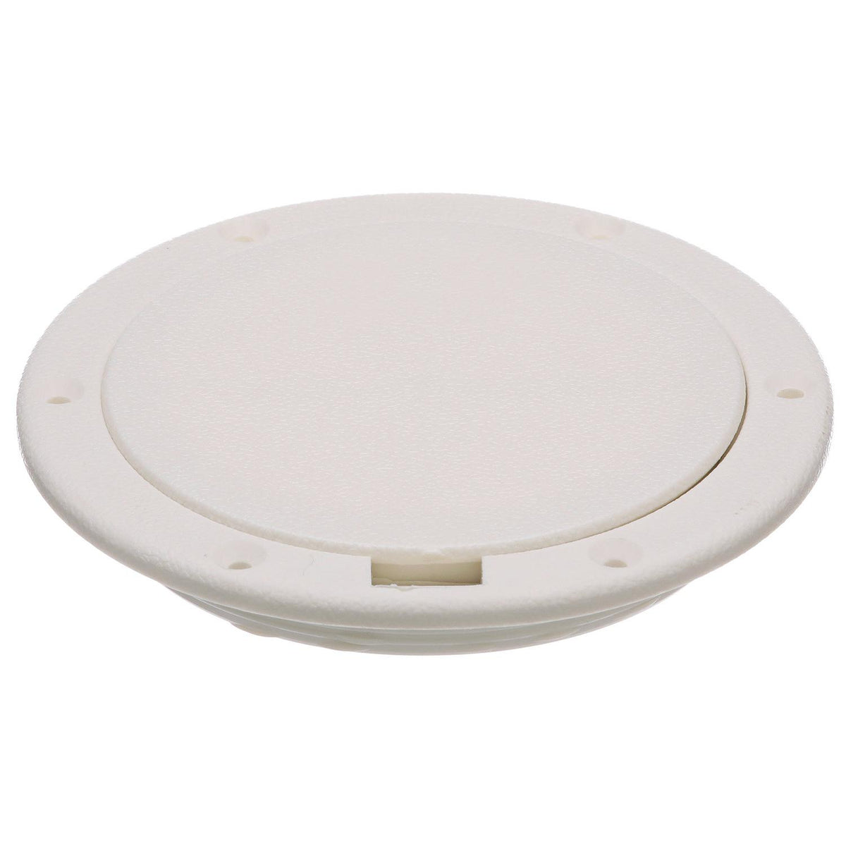 Seachoice White Pry-Up Deck Plate, Watertight, Up to 4-3/8 in. Diameter