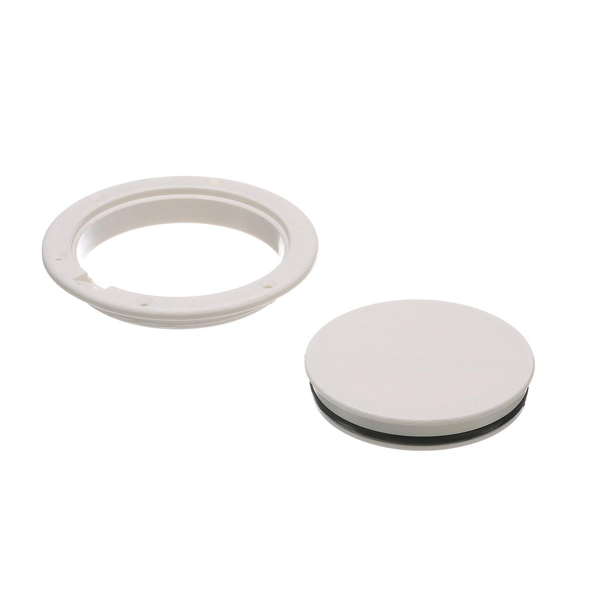Seachoice White Pry-Up Deck Plate, Watertight, Up to 6-1/2 in. Diameter Hole
