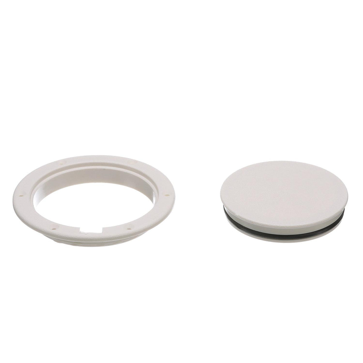 Seachoice White Pry-Up Deck Plate, Watertight, Up to 10-5/8 in. Diameter Hole