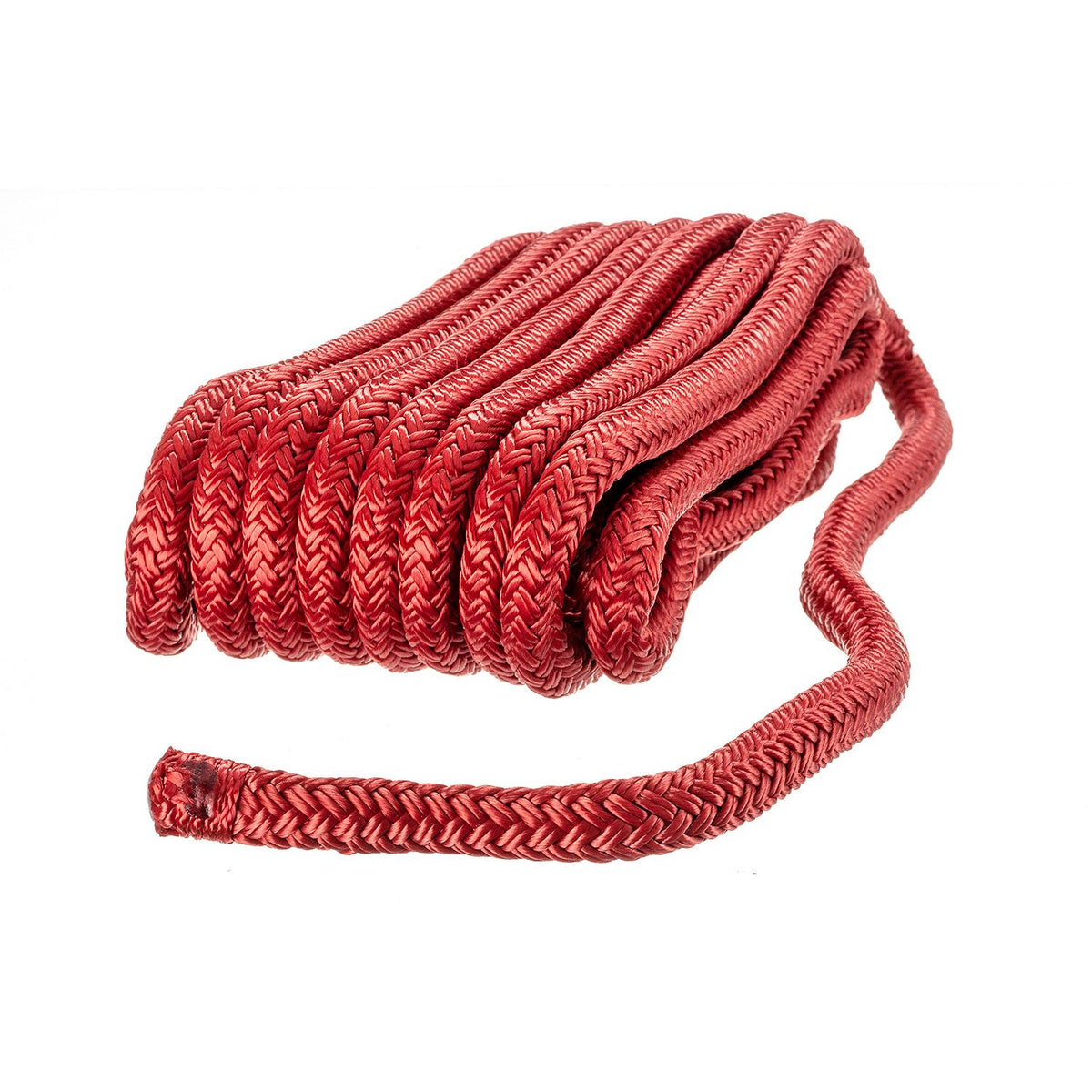 Seachoice Double-Braid Nylon Dock Line with Eye Splice, Pre-Shrunk, Heat Stabilized, 1/2 In. X 20 Ft., Red