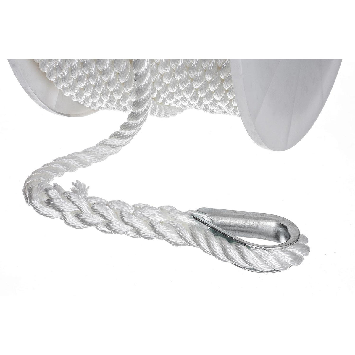 Seachoice Anchor Line Rope, 3-Strand Twisted, White, Nylon, 1/2 in. X 150 Ft.