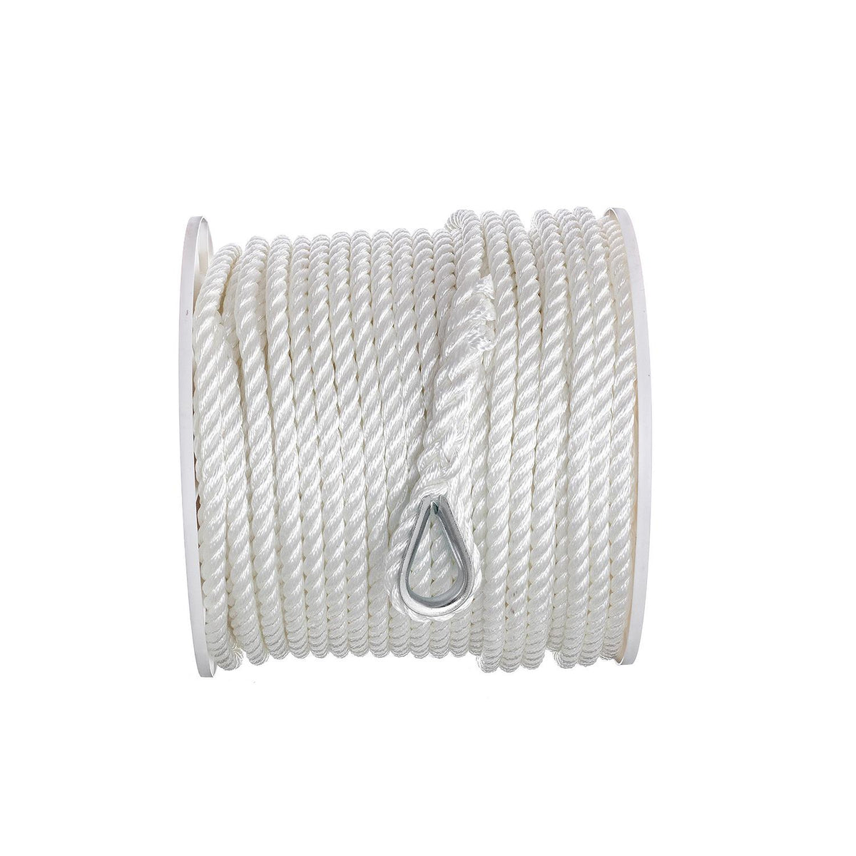 Seachoice Anchor Line Rope, 3-Strand Twisted, White, Nylon, 1/2 in. X 250 Ft.