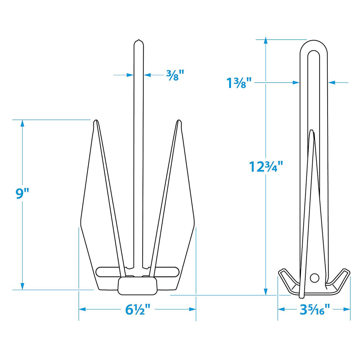 Seachoice PWC Fluke Anchor Kit, Vinyl Coated Fluke Anchor, 25 Ft. Anchor Line and Storage Bag