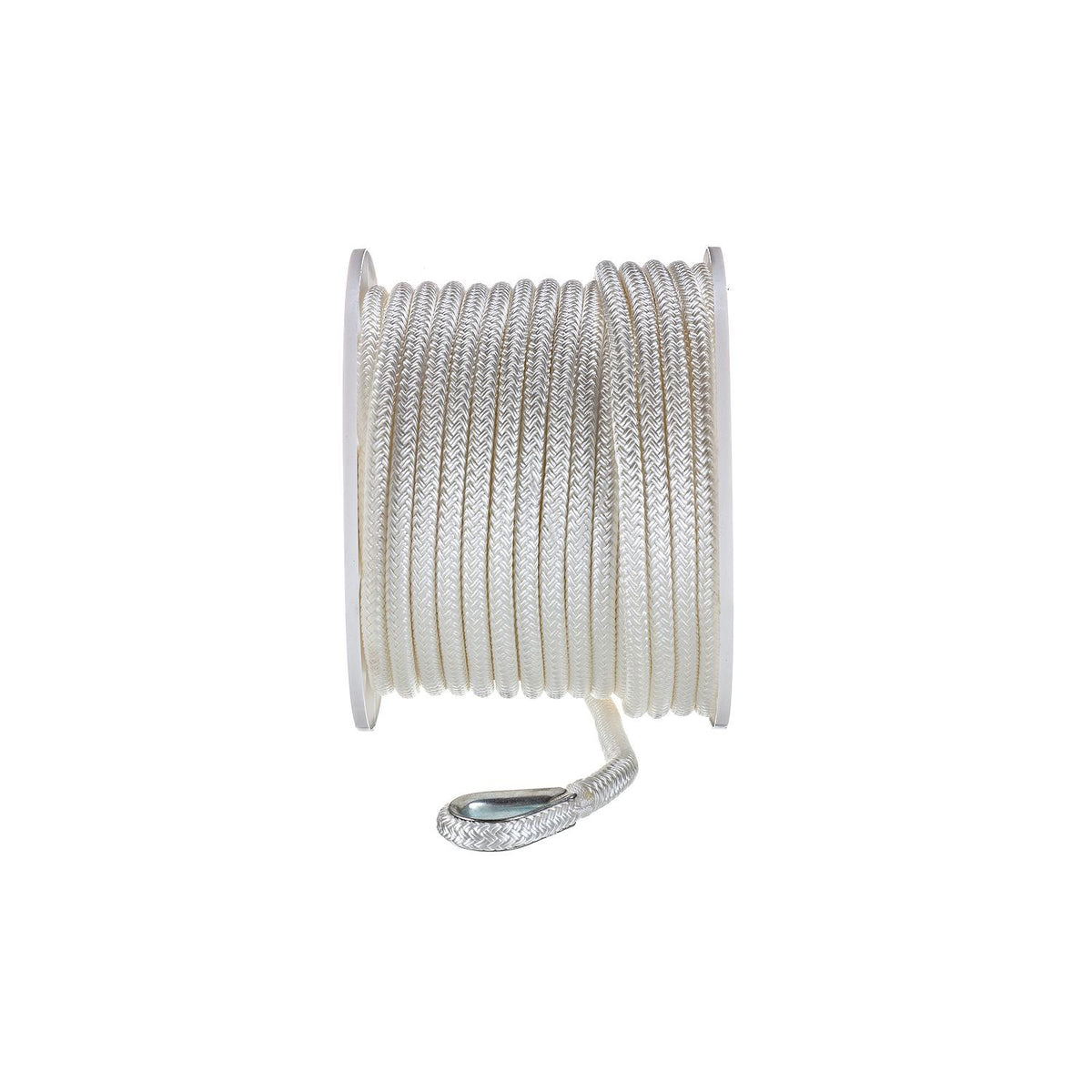 Seachoice Boat Anchor Rope, Double-Braid, Nylon, Achor Line, 1/2 in. X 150 Ft., White