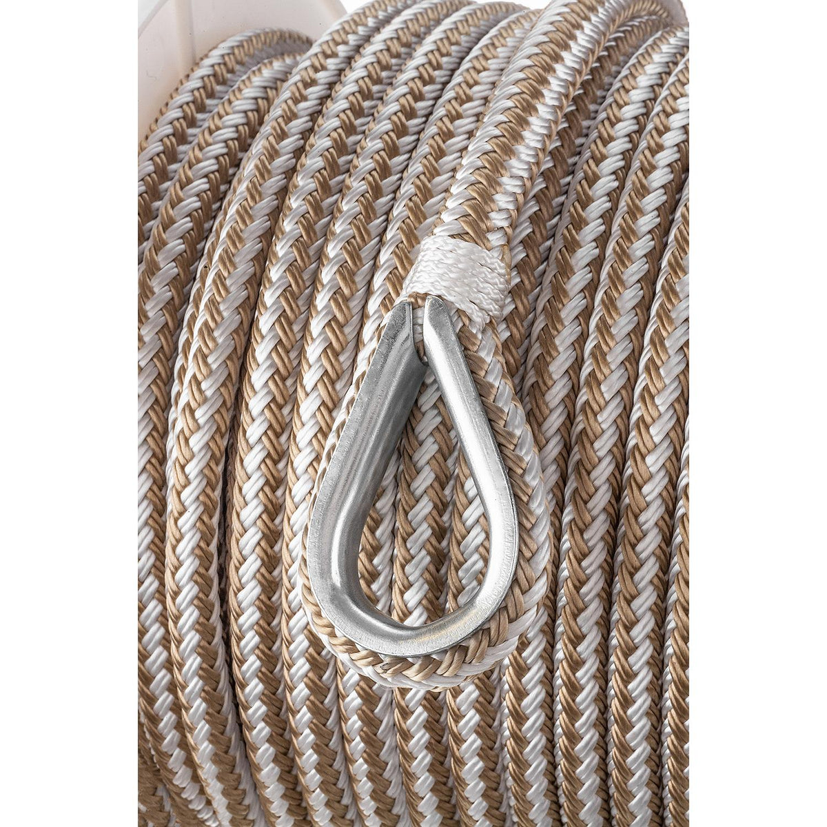 Seachoice Boat Anchor Rope, Double-Braid, Nylon, Achor Line, 3/8 in. X 150 Ft., Gold/White