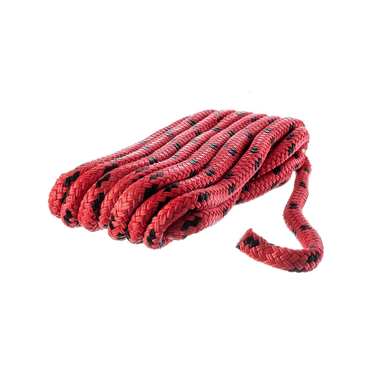 Seachoice Double Braided Dock Rope for Boating - 100% MFP Dock Line, ⅜-Inch x 15 Feet, Red with Black Tracer