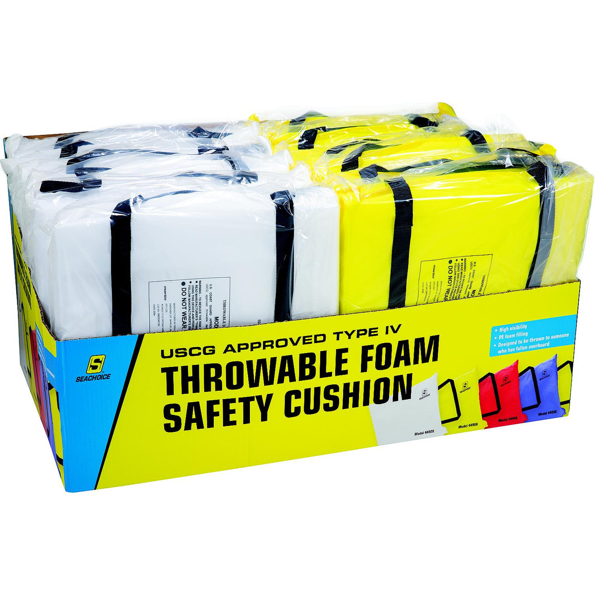 Seachoice Type IV Throwable Foam Safety Cushions in Retail Display Box