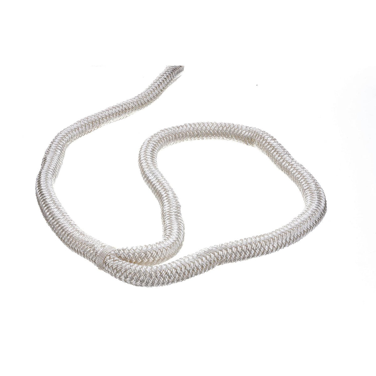 Seachoice Double-Braid Nylon Dock Line with Eye Splice, Pre-Shrunk, Heat Stabilized, 3/4 In. X 50 Ft., White