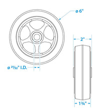 Seachoice Black Poly Spare Jack Wheel