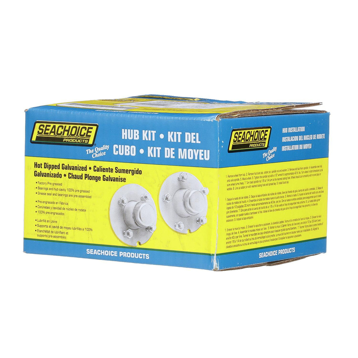 Seachoice Trailer Wheel Hub, 1 in. Axle, 5 Lug, Galvanized, Pregreased