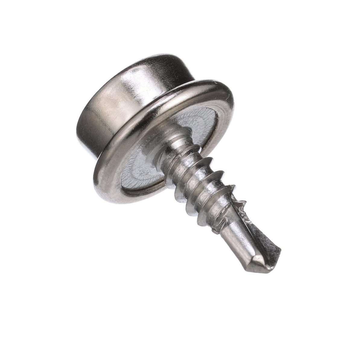 Seachoice Button Stud with Self Drilling 8 In. X 1/2 In. Stainless Steel Screw, Pack of 50