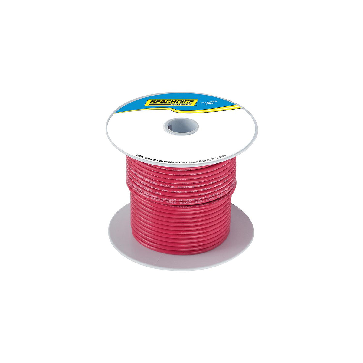 Seachoice Tinned Copper Marine Wire, 2 AWG, Red, 100'