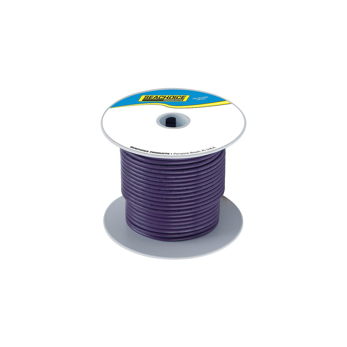 Seachoice Tinned Copper Marine Wire, 14 AWG, Purple, 100'
