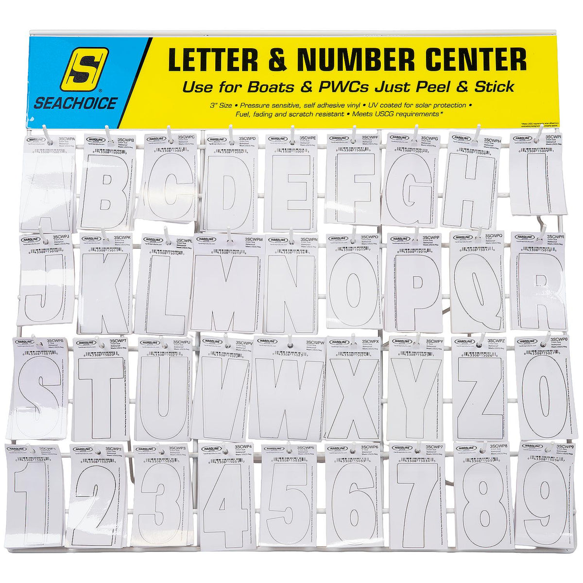 Seachoice Letter & Number Display, 3" Premium Vinyl, White