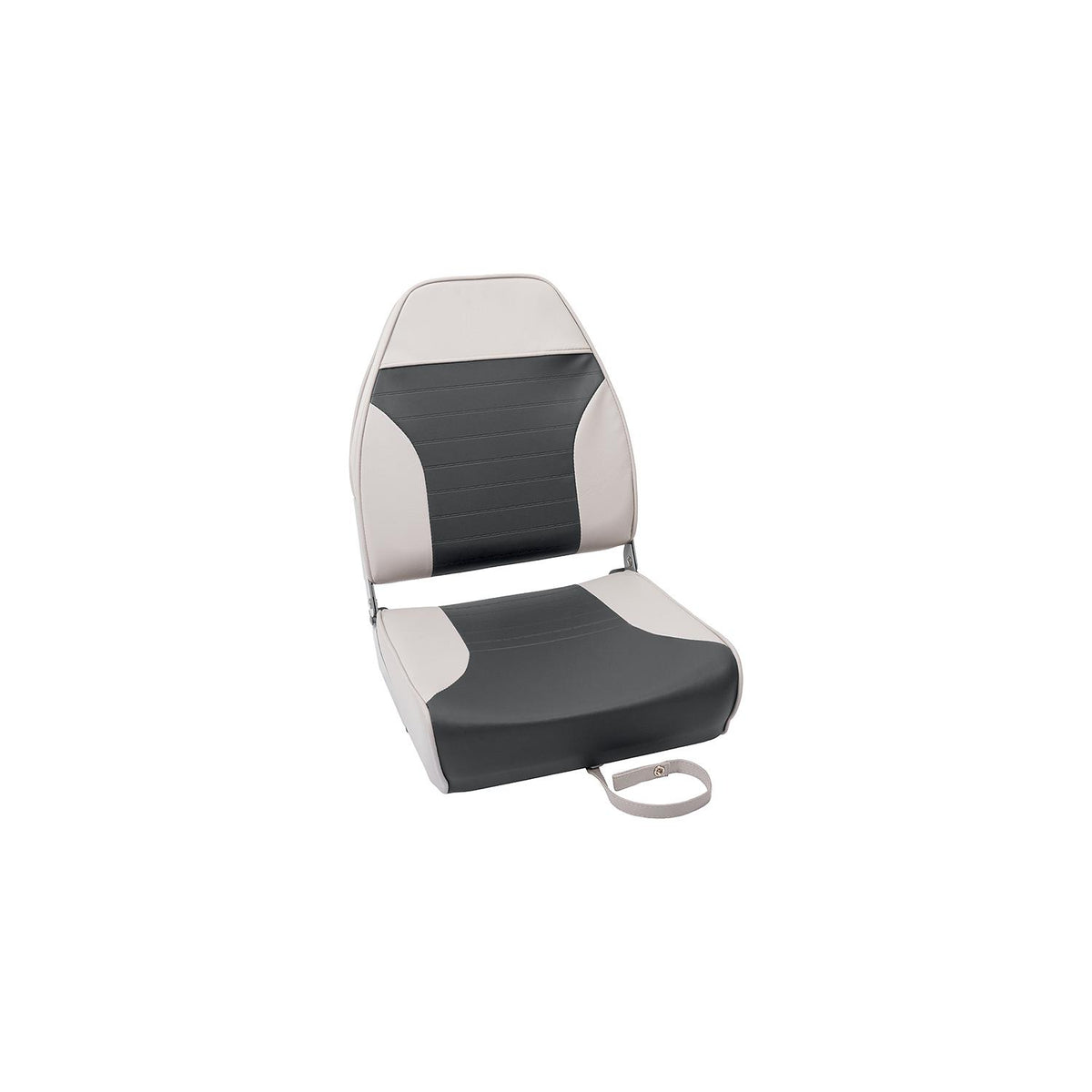 Seachoice High-Back Fold-Down Fishing Seat, Gray/Charcoal