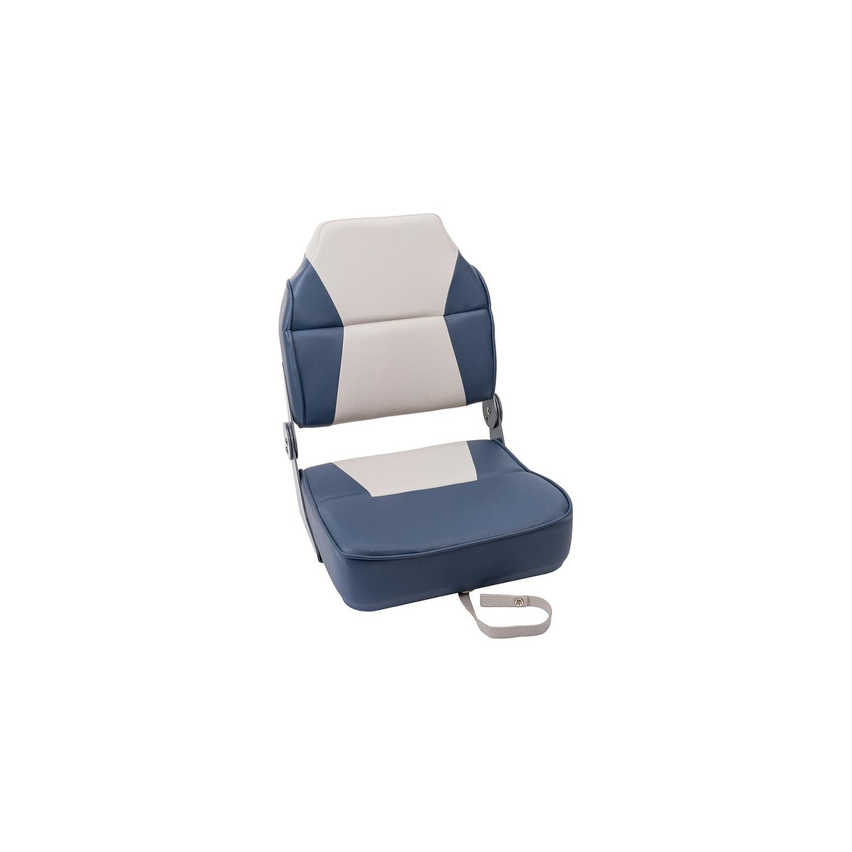 Seachoice Premium High-Back Fold-Down Fishing Seat, Gray/Navy
