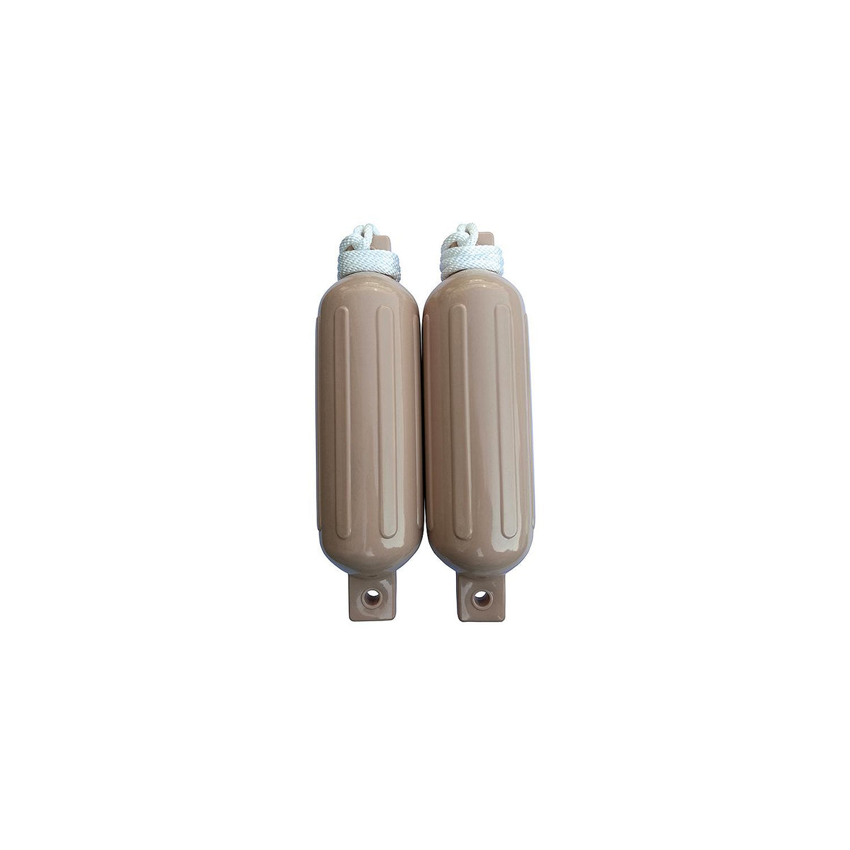 Seachoice Twin Eye Ribbed Fender Kit (Includes 2 5.5" x 20" Tan Fenders and 2 Matching 3/8 x 5' Fender Lines)