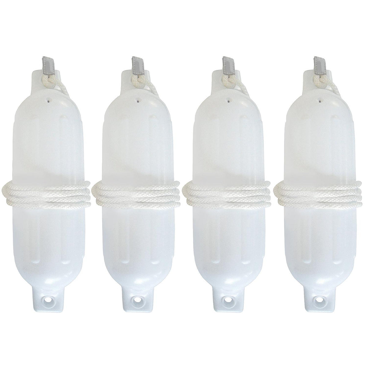 Seachoice Twin Eye Ribbed Fender Kit (Includes 4ea 4.5" x 16" White Fenders and 4 Matching 1/4 x 5' Fender Lines)