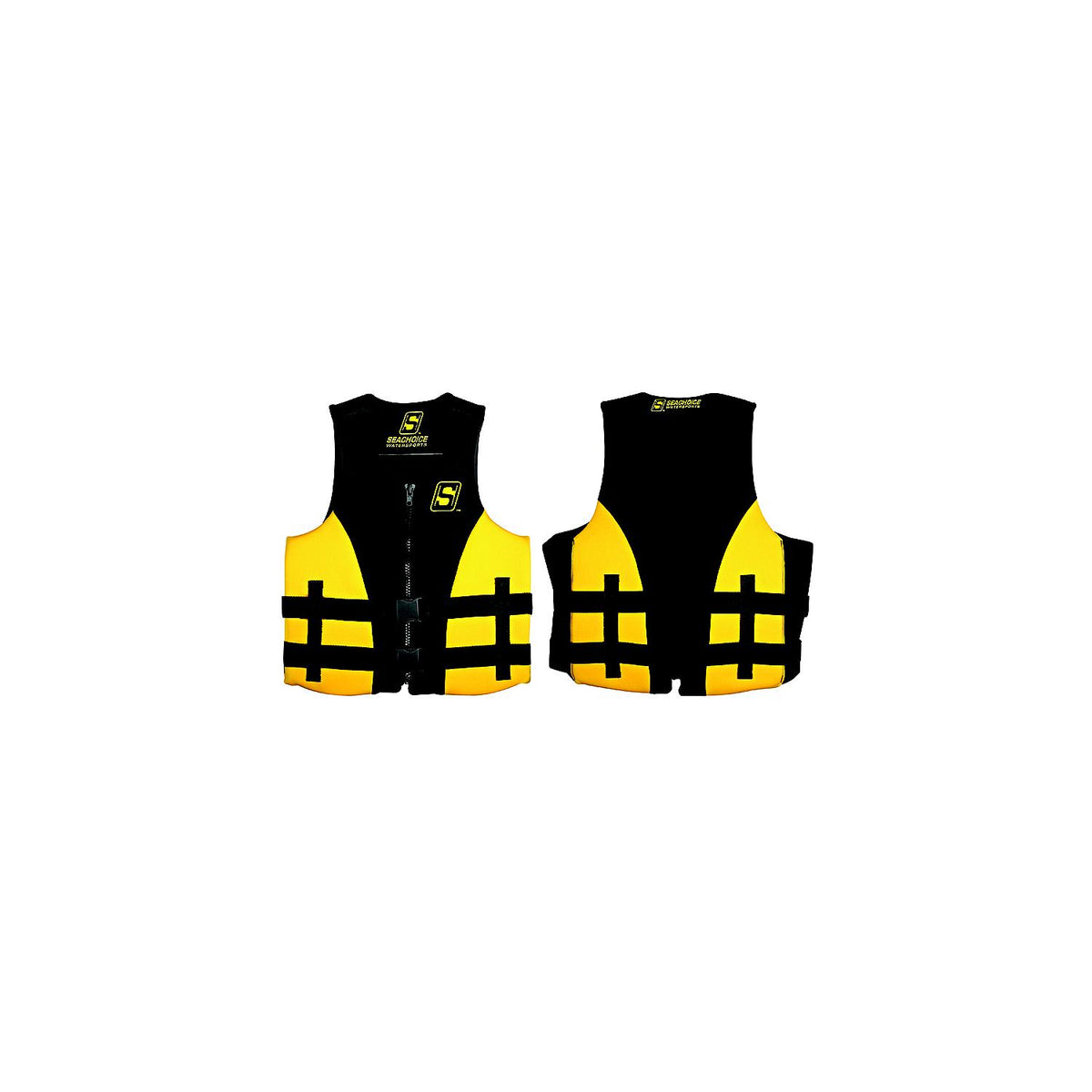 Seachoice Evoprene Multi-Sport Life Jacket - S- Yellow/Black, Fits Chest 30-33 in, USCG Level 70