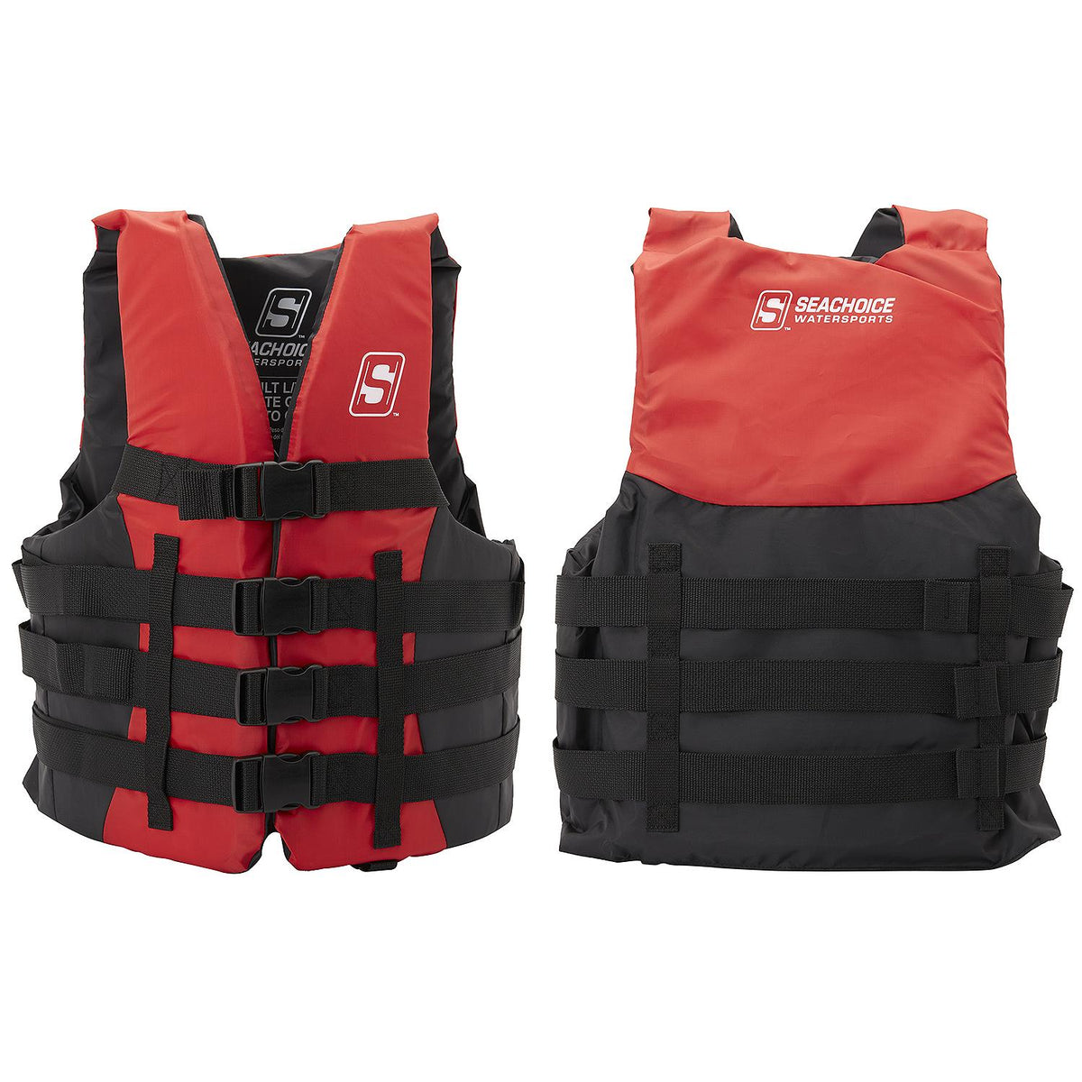 Seachoice 85403 Type III Ski Vest, 4 Belt, XXL/XXXL, Red - USCG/TC Approved