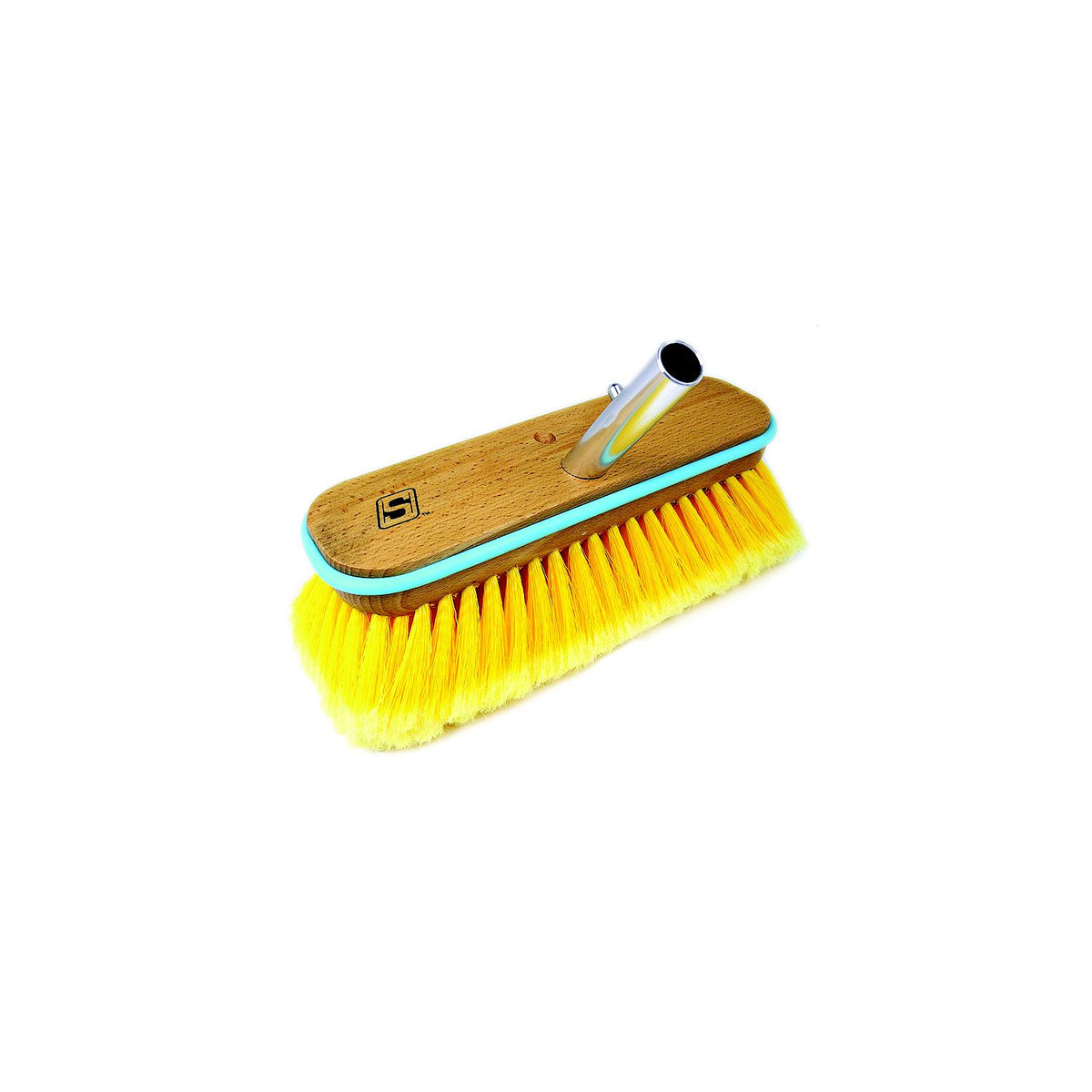 Seachoice Deck Brush with Bumper - Wood, Size: 10", Soft (Yellow Poly)