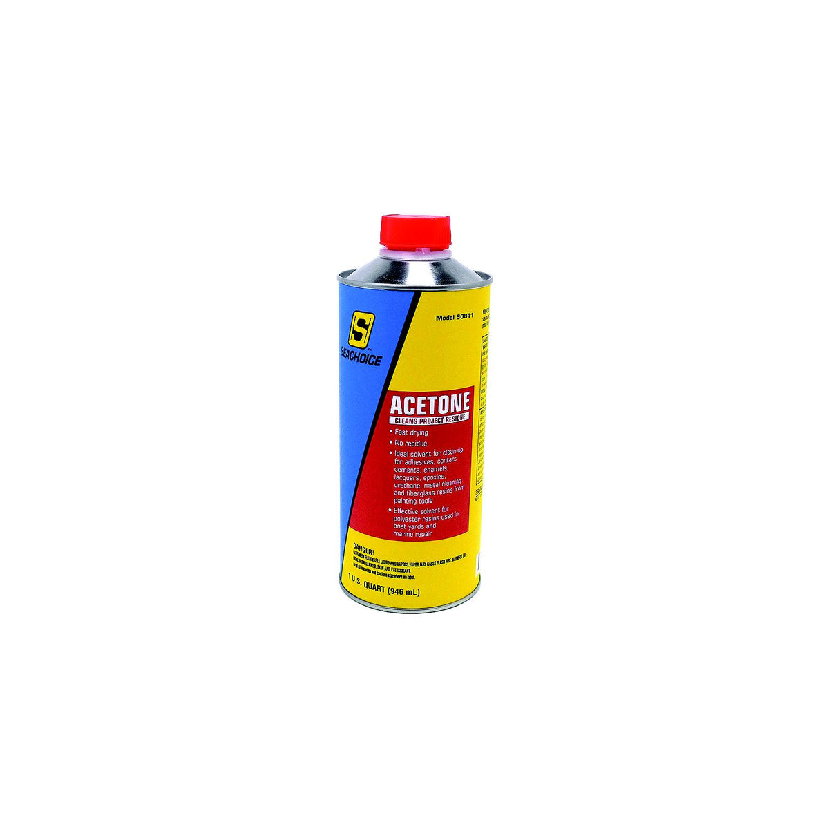 Seachoice Acetone, Quart, Pack of 4