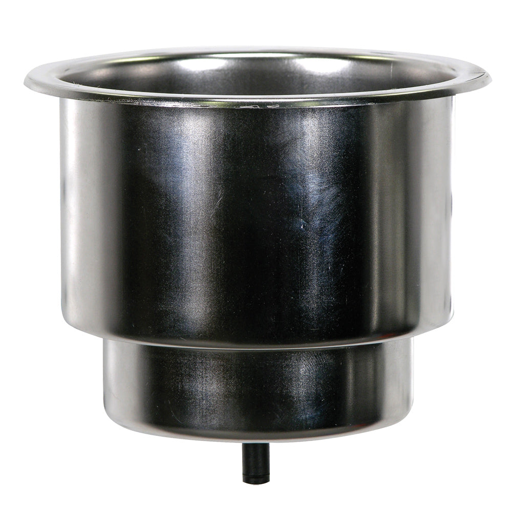 Whitecap Flush Cupholder with Drain - 302 Stainless Steel