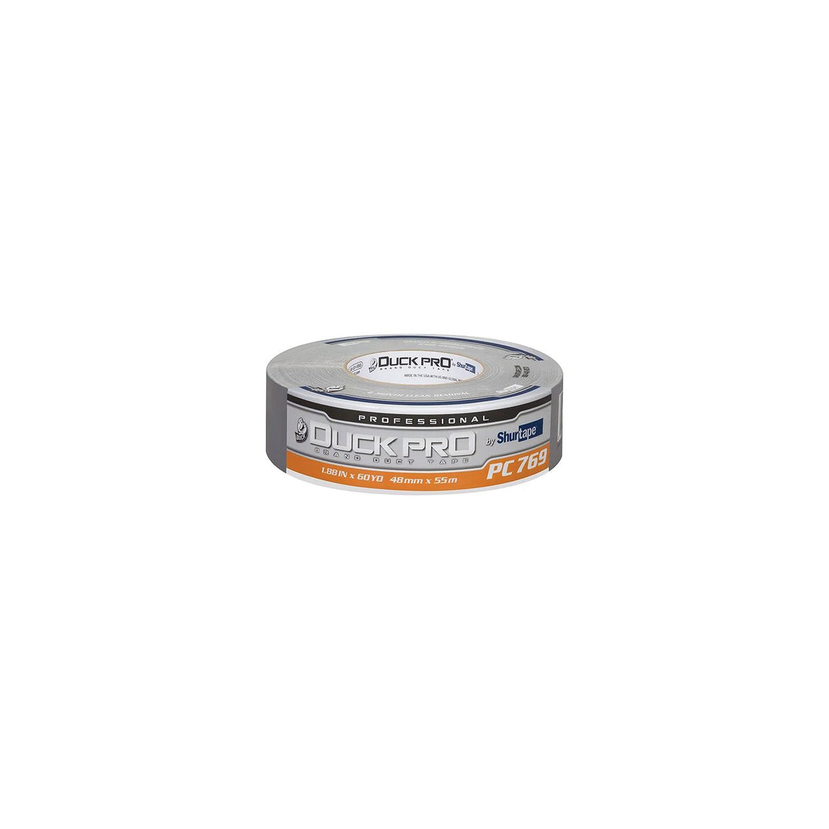 Shurtape PC 769 Duck Pro® Professional Grade Duct Tape, 1.88" x 180', Silver